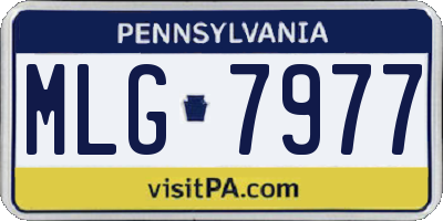 PA license plate MLG7977