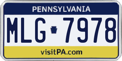 PA license plate MLG7978