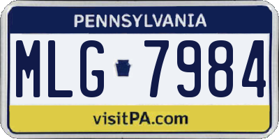 PA license plate MLG7984