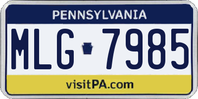 PA license plate MLG7985
