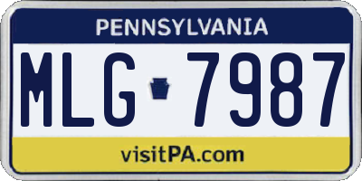 PA license plate MLG7987