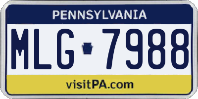 PA license plate MLG7988