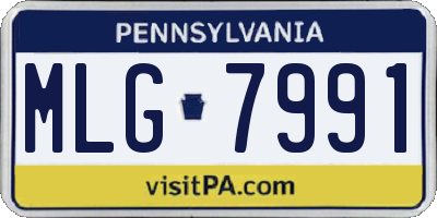 PA license plate MLG7991