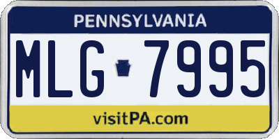 PA license plate MLG7995