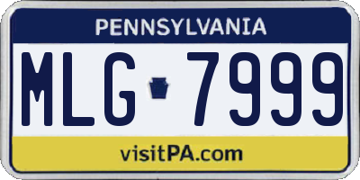 PA license plate MLG7999