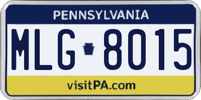 PA license plate MLG8015