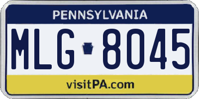 PA license plate MLG8045