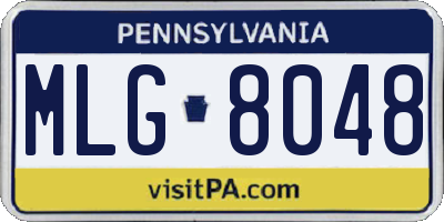 PA license plate MLG8048