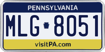 PA license plate MLG8051