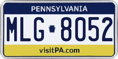 PA license plate MLG8052