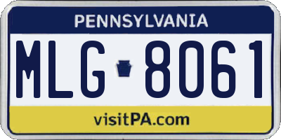 PA license plate MLG8061