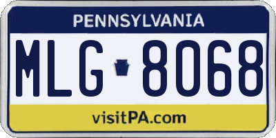 PA license plate MLG8068