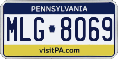 PA license plate MLG8069