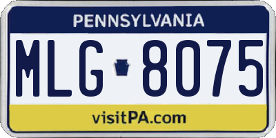 PA license plate MLG8075