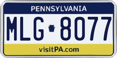 PA license plate MLG8077