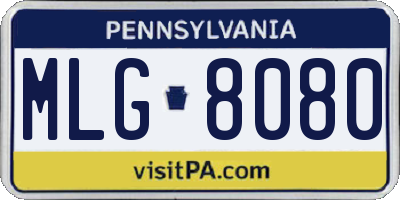 PA license plate MLG8080