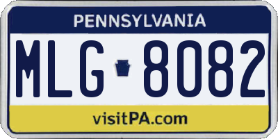 PA license plate MLG8082