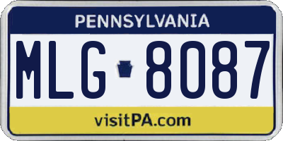 PA license plate MLG8087