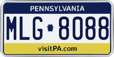 PA license plate MLG8088
