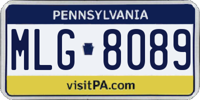 PA license plate MLG8089