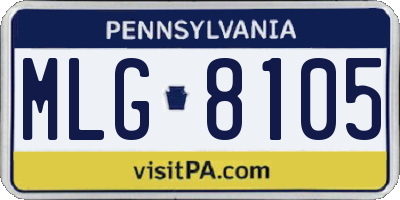 PA license plate MLG8105