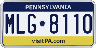 PA license plate MLG8110