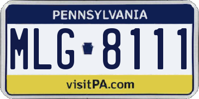 PA license plate MLG8111