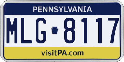 PA license plate MLG8117