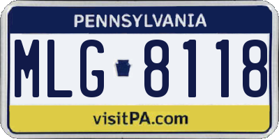 PA license plate MLG8118