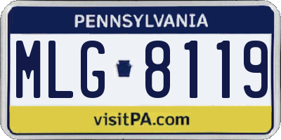 PA license plate MLG8119