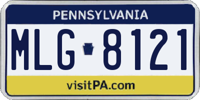 PA license plate MLG8121