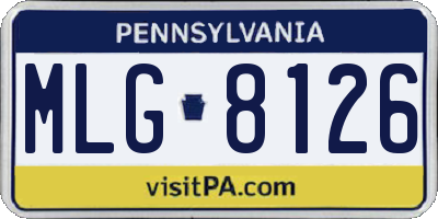 PA license plate MLG8126
