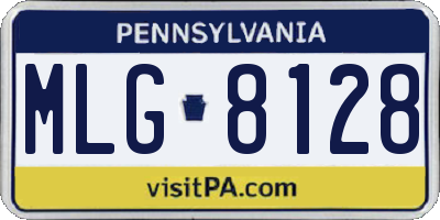 PA license plate MLG8128