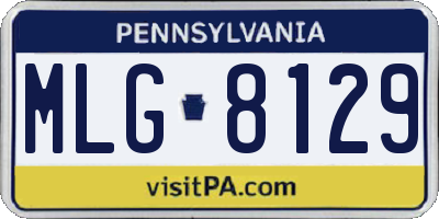 PA license plate MLG8129
