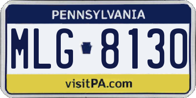 PA license plate MLG8130