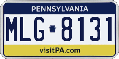 PA license plate MLG8131
