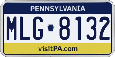 PA license plate MLG8132
