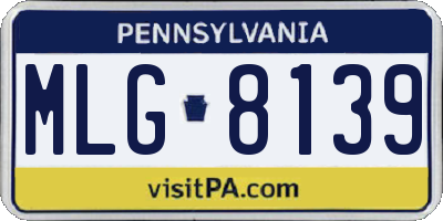 PA license plate MLG8139