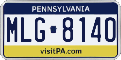 PA license plate MLG8140