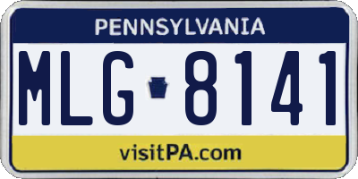 PA license plate MLG8141