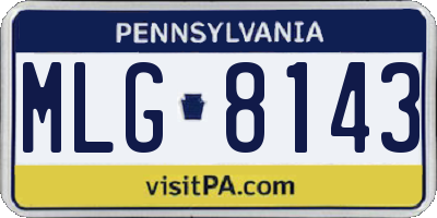PA license plate MLG8143