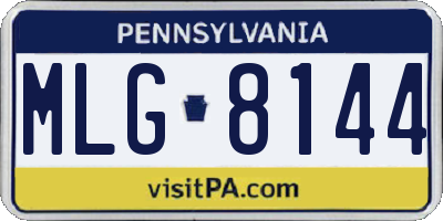 PA license plate MLG8144