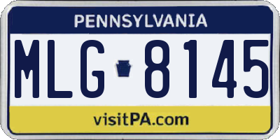 PA license plate MLG8145