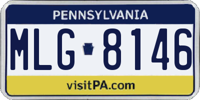 PA license plate MLG8146