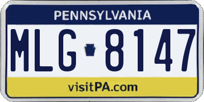 PA license plate MLG8147
