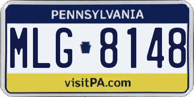 PA license plate MLG8148