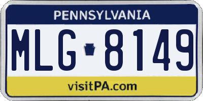 PA license plate MLG8149