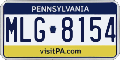PA license plate MLG8154