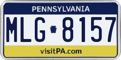 PA license plate MLG8157