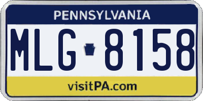 PA license plate MLG8158